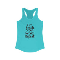Beach Vibes Racerback Tank Top Eat Beach Sleep Relax Repeat - Ocean State Styles