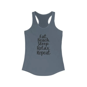 Beach Vibes Racerback Tank Top Eat Beach Sleep Relax Repeat - Ocean State Styles