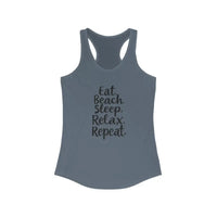 Beach Vibes Racerback Tank Top Eat Beach Sleep Relax Repeat - Ocean State Styles