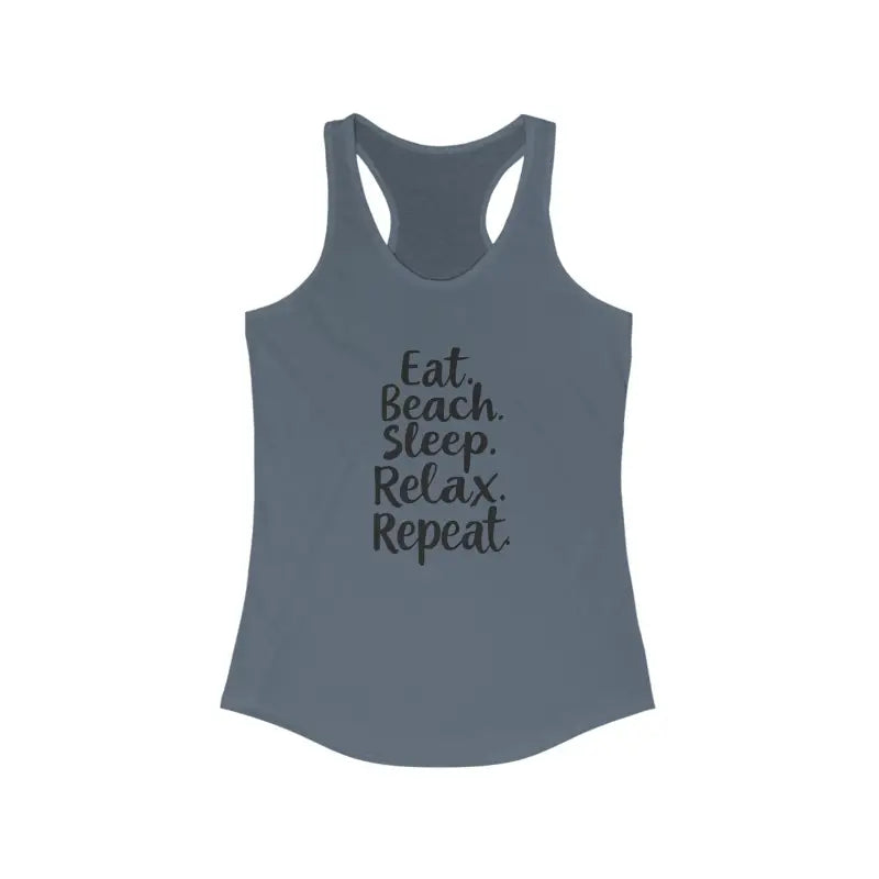 Beach Vibes Racerback Tank Top Eat Beach Sleep Relax Repeat - Ocean State Styles
