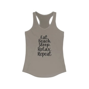 Beach Vibes Racerback Tank Top Eat Beach Sleep Relax Repeat - Ocean State Styles