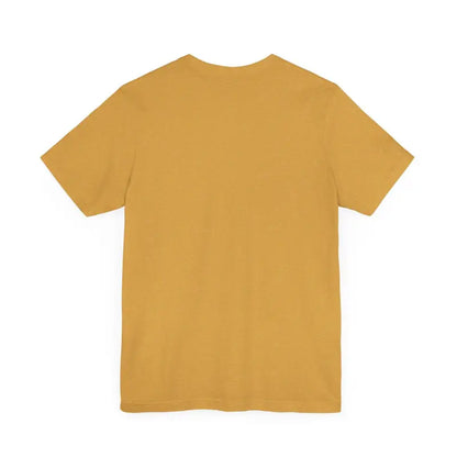 Mustard-colored Bite Me Unisex Fish Graphic Tee displayed on a neutral background