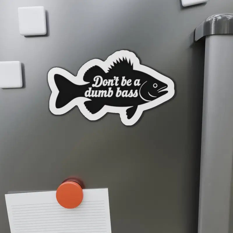 Fish-shaped magnet featuring a black design and white border for home decor