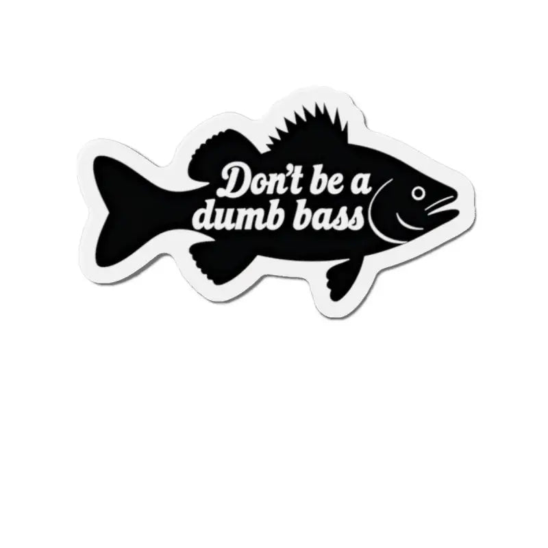 Black fish sticker with white border featuring die cut design, ideal for home decor