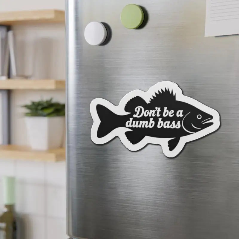 Fish-shaped magnet from Black Fish Sticker with White Border Die Cut Magnet Home Decor