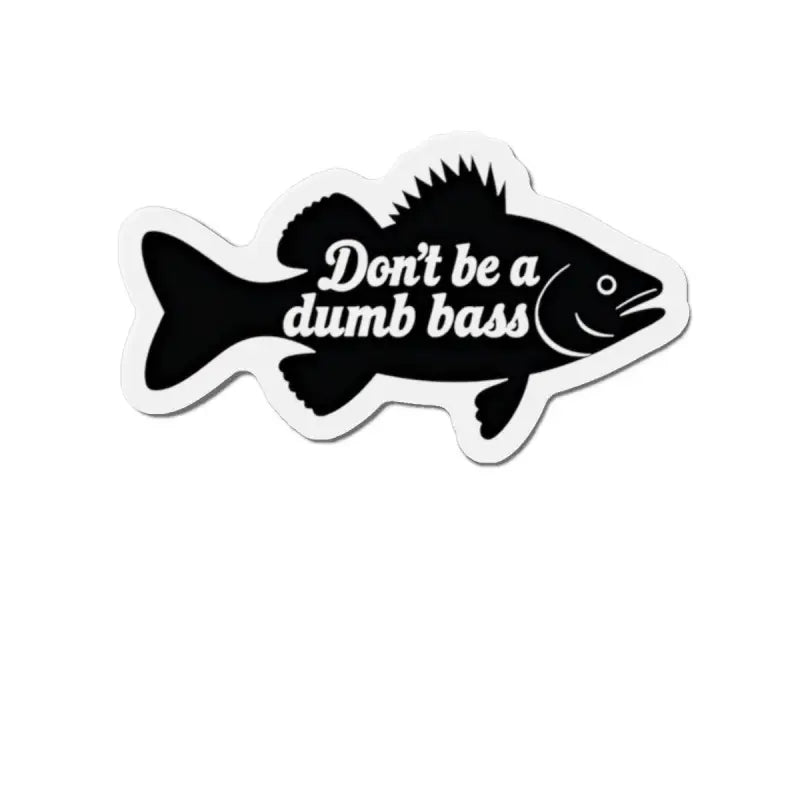 Black and white fish sticker in die cut design with white border for home decor magnet