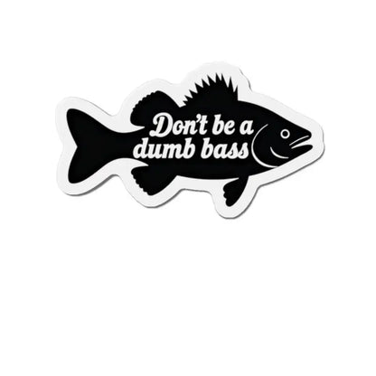 Black and white fish sticker in die cut design with white border for home decor magnet