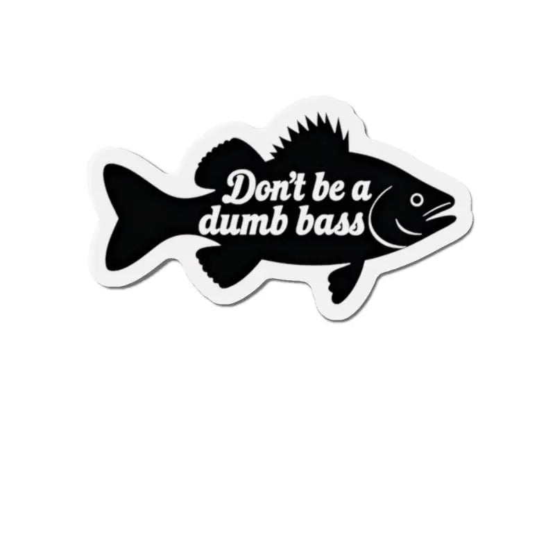 Black and white fish sticker on Black Fish Sticker with White Border Die Cut Magnet