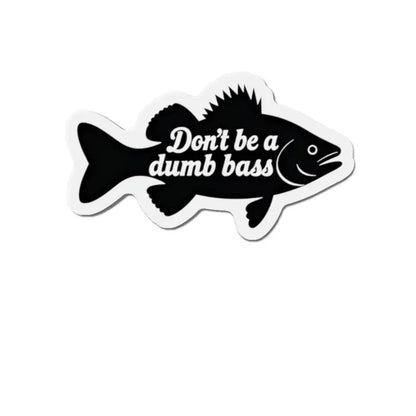 Black and white fish sticker on Black Fish Sticker with White Border Die Cut Magnet