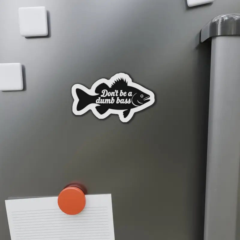 Fish-shaped magnet in Black Fish Sticker with White Border Die Cut Magnet Home Decor