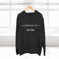 Black Hoodie with Just Vibe Sound Wave Design for Comfort - Ocean State Styles