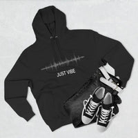 Black Hoodie with Just Vibe Sound Wave Design for Comfort - Ocean State Styles