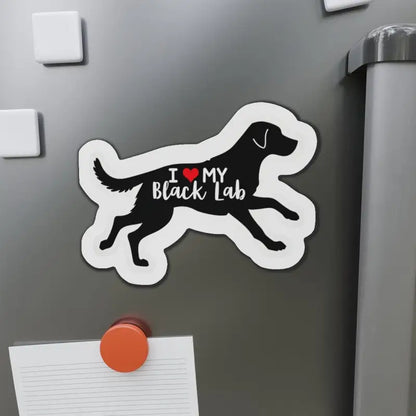 Black Labrador Silhouette Die Cut Magnet featuring an elegant black lab silhouette design