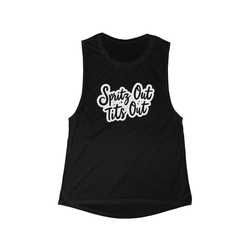 Black Sleeveless Women's Flowy Scoop Tank Top for Summer - Ocean State Styles