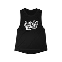 Black Sleeveless Women's Flowy Scoop Tank Top for Summer - Ocean State Styles