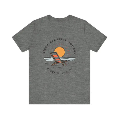 Gray Block Island Beach Vibes Unisex Tee for casual and stylish summer wear