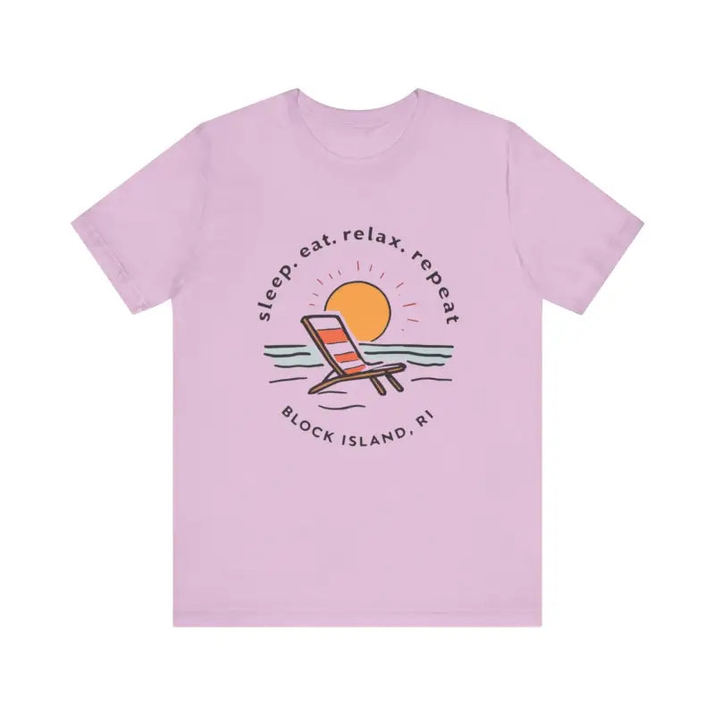 Lilac t-shirt from Block Island Beach Vibes Unisex Tee collection for casual wear