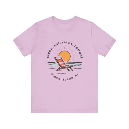 Lilac t-shirt from Block Island Beach Vibes Unisex Tee collection for casual wear