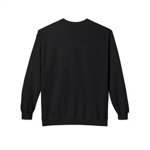 Black crewneck sweatshirt from Block Island collection in Coral Pink Beige and Light Blue