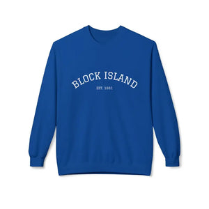 Blue long-sleeved crewneck sweatshirt from Block Island collection in Light Blue color