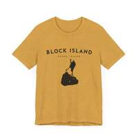 Block Island Design T-Shirt in Gray Light Green and Mint for Coastal Vibes - Ocean State Styles