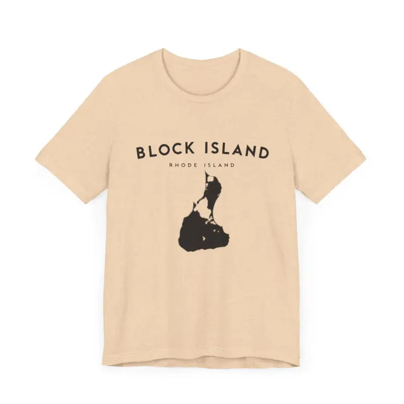 Beige Block Island graphic t-shirt from the Block Island Jersey Tee collection