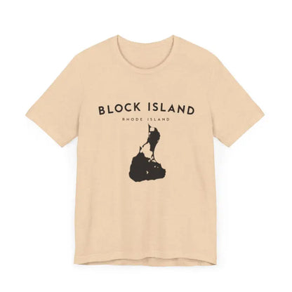 Beige Block Island graphic t-shirt from the Block Island Jersey Tee collection