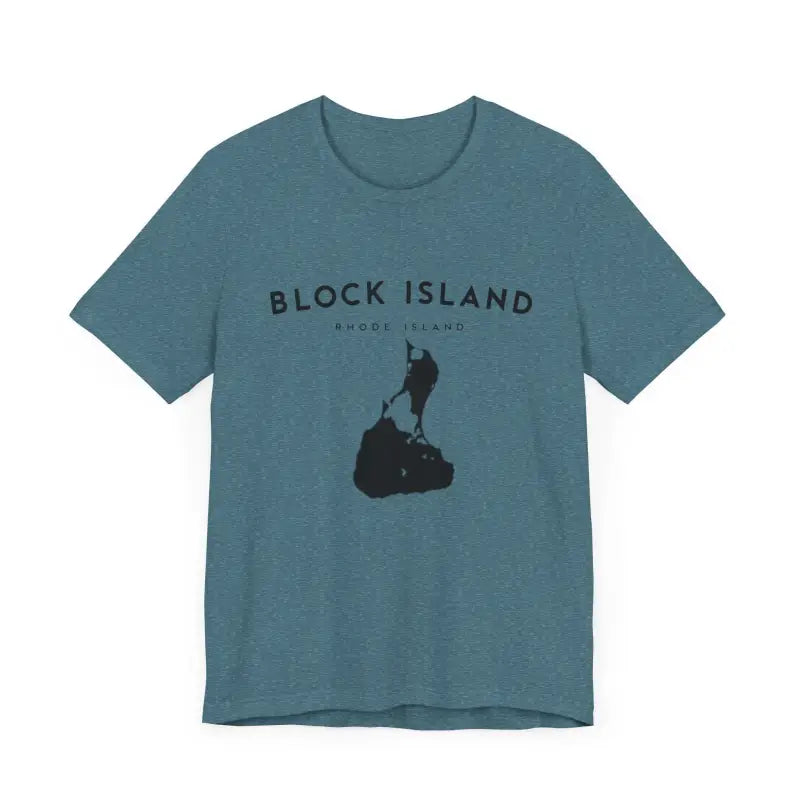 Blue T-shirt with Block Island graphic from Block Island Jersey Tee for island lovers