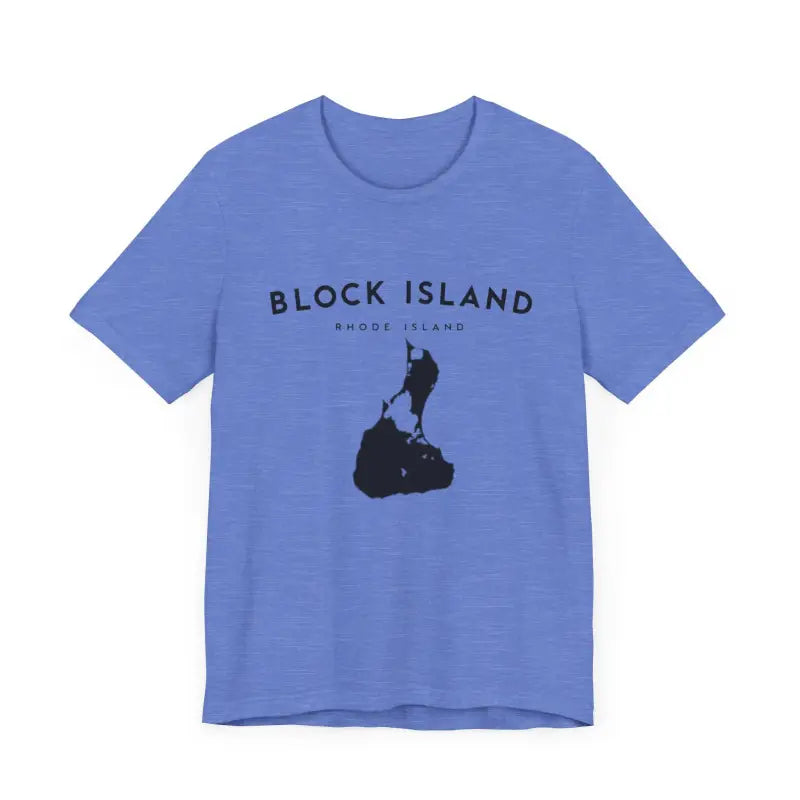 Blue Block Island T-shirt in Block Island Jersey Tee, perfect for island enthusiasts