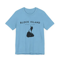 Block Island Design T-Shirt in Gray Light Green and Mint for Coastal Vibes - Ocean State Styles