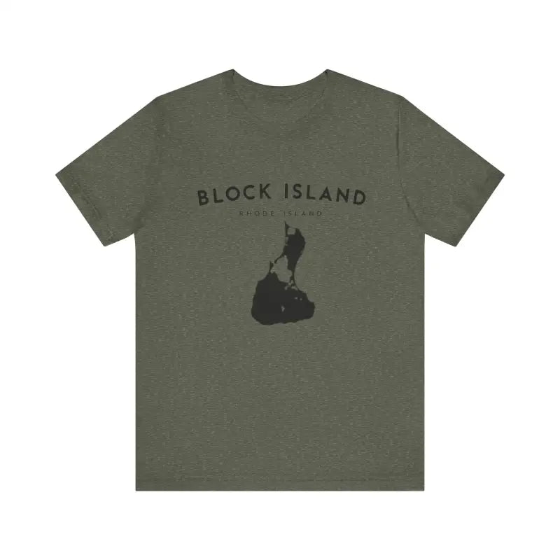 Block Island Design T-Shirt in Gray Light Green and Mint for Coastal Vibes - Ocean State Styles