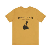 Block Island Design T-Shirt in Gray Light Green and Mint for Coastal Vibes - Ocean State Styles