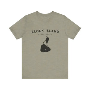 Block Island Design T-Shirt in Gray Light Green and Mint for Coastal Vibes - Ocean State Styles
