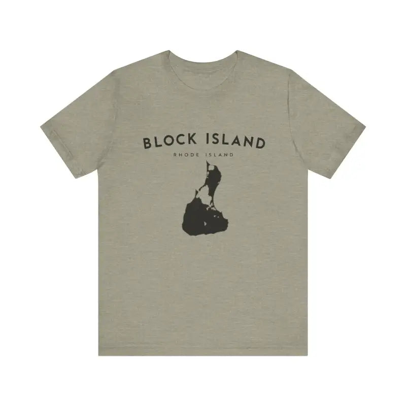 Block Island Design T-Shirt in Gray Light Green and Mint for Coastal Vibes - Ocean State Styles