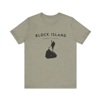 Block Island Design T-Shirt in Gray Light Green and Mint for Coastal Vibes - Ocean State Styles