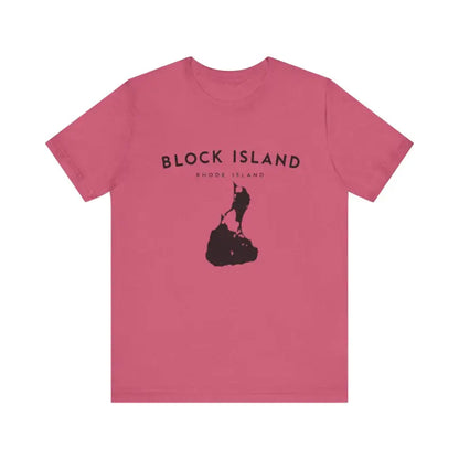 Pink Block Island T-shirt from the Block Island Jersey Tee collection for island enthusiasts