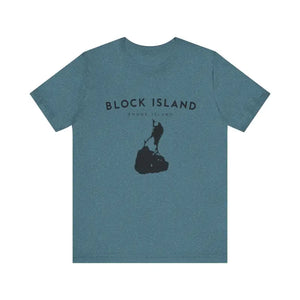 Block Island Design T-Shirt in Gray Light Green and Mint for Coastal Vibes - Ocean State Styles