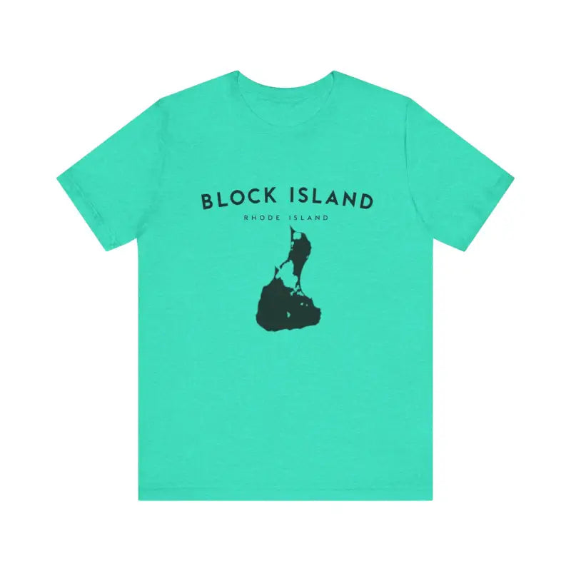 Block Island Design T-Shirt in Gray Light Green and Mint for Coastal Vibes - Ocean State Styles