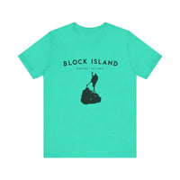 Block Island Design T-Shirt in Gray Light Green and Mint for Coastal Vibes - Ocean State Styles