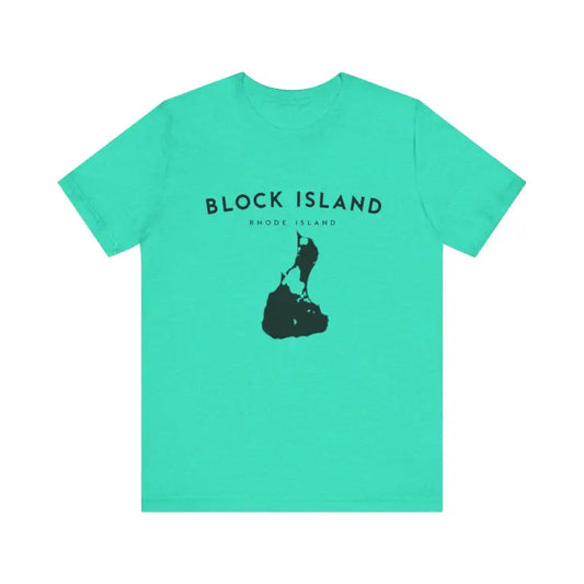 Block Island Design T-Shirt in Gray Light Green and Mint for Coastal Vibes - Ocean State Styles