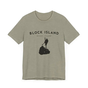 Block Island Design T-Shirt in Gray Light Green and Mint for Coastal Vibes - Ocean State Styles