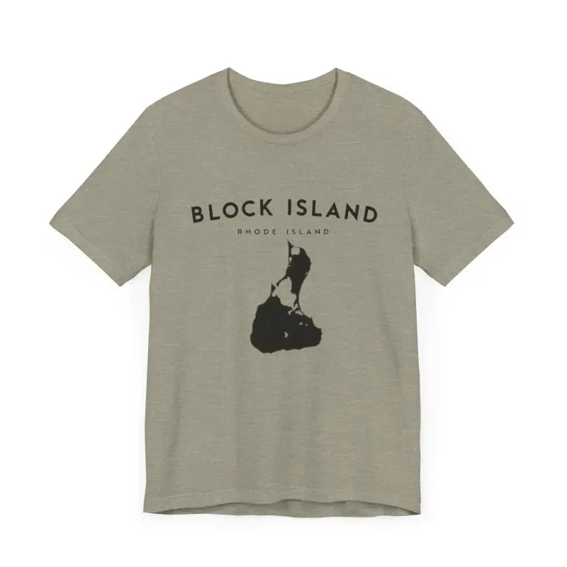 Block Island Design T-Shirt in Gray Light Green and Mint for Coastal Vibes - Ocean State Styles