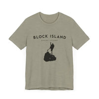 Block Island Design T-Shirt in Gray Light Green and Mint for Coastal Vibes - Ocean State Styles