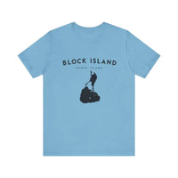 Block Island Design T-Shirt in Gray Light Green and Mint for Coastal Vibes - Ocean State Styles