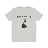 Block Island Design T-Shirt in Gray Light Green and Mint for Coastal Vibes - Ocean State Styles