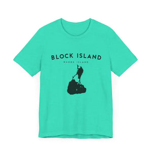 Block Island Design T-Shirt in Gray Light Green and Mint for Coastal Vibes - Ocean State Styles