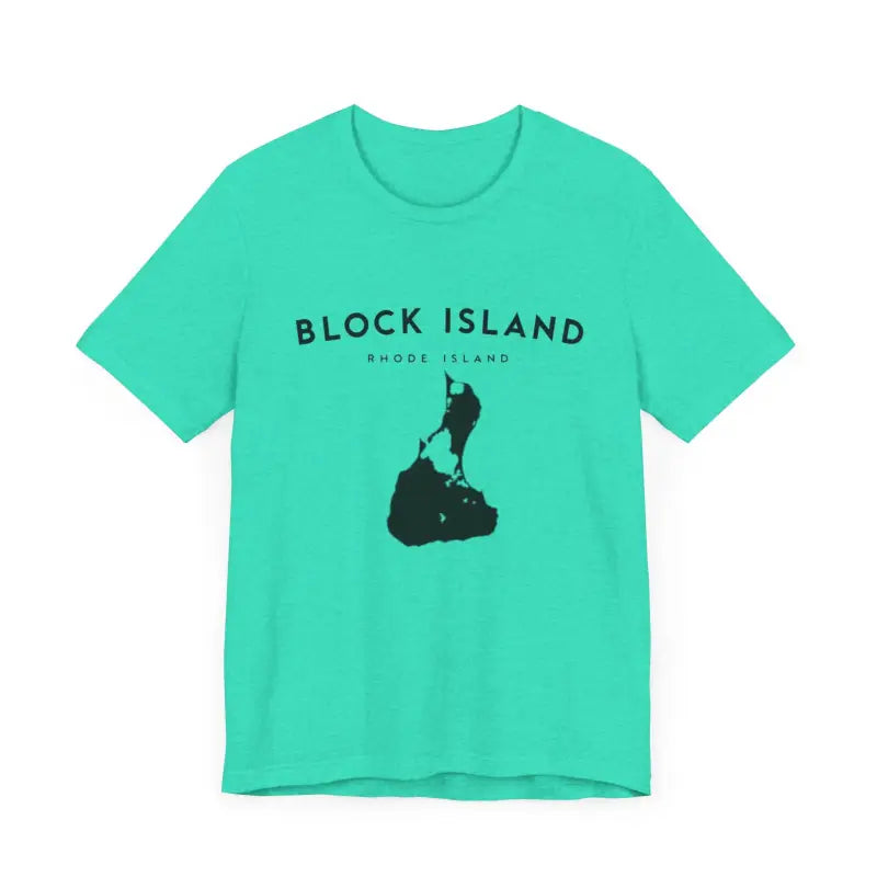 Block Island Design T-Shirt in Gray Light Green and Mint for Coastal Vibes - Ocean State Styles