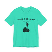 Block Island Design T-Shirt in Gray Light Green and Mint for Coastal Vibes - Ocean State Styles