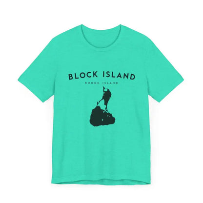Teal Block Island Jersey Tee reflecting Coastal Vibes for Island Lovers
