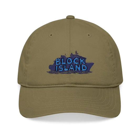 Block Island Embroidered Organic Baseball Cap Eco Style - Ocean State Styles